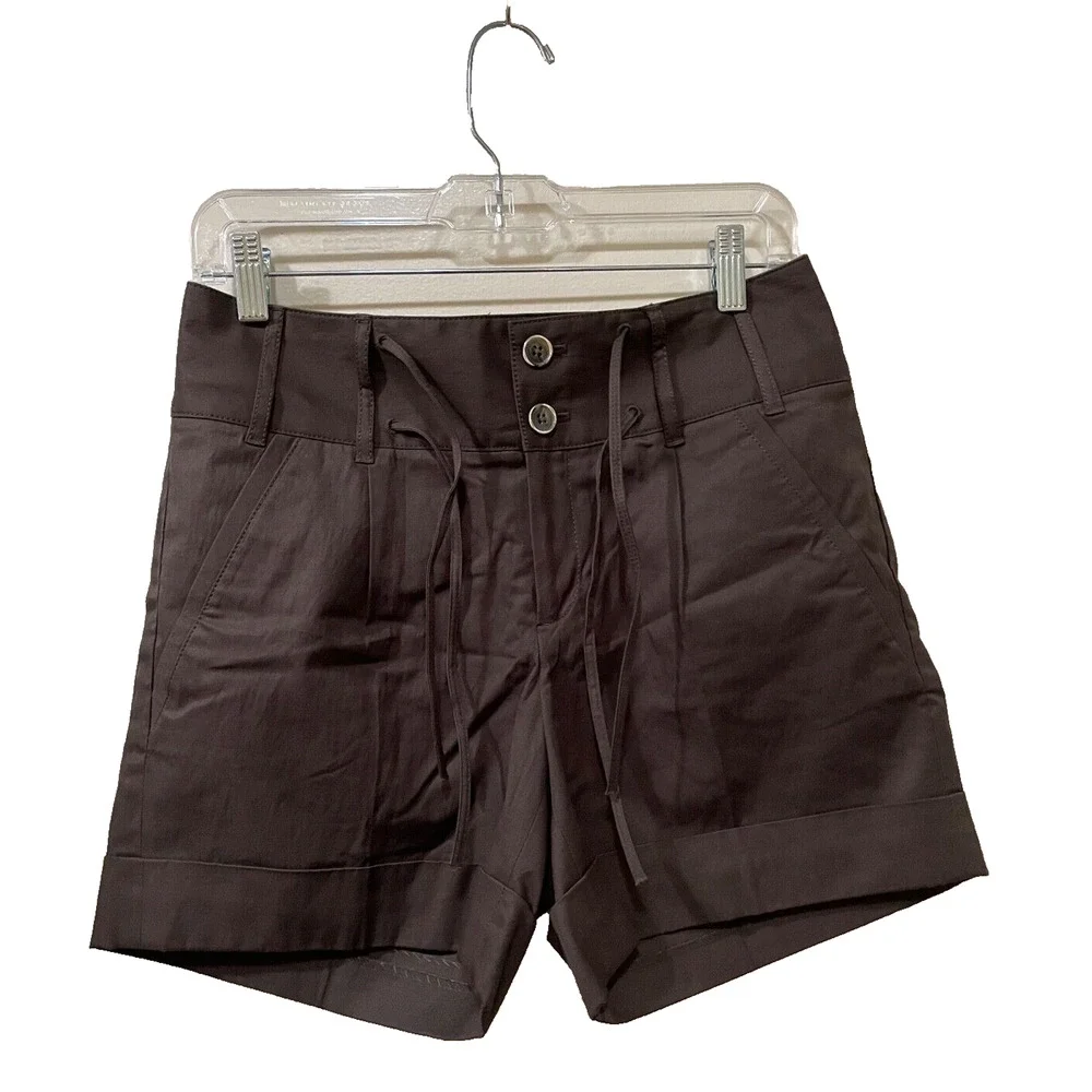 Banana Republic Martin Fit Shorts Brown Womens Tag Size 4 Regular Rolled Cuff